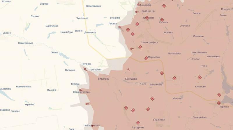 DeepState: Російські сили здійснили просування в районі семи населених пунктів.